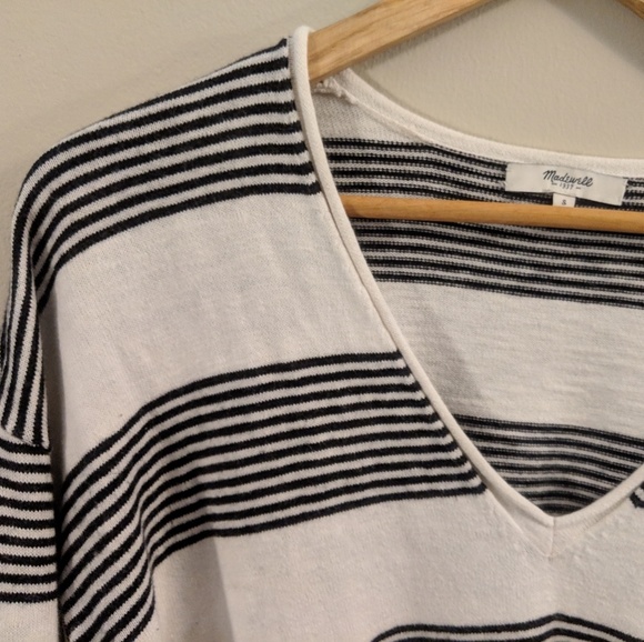 Madewell Sweaters - Madewell Black and White Striped Sweater